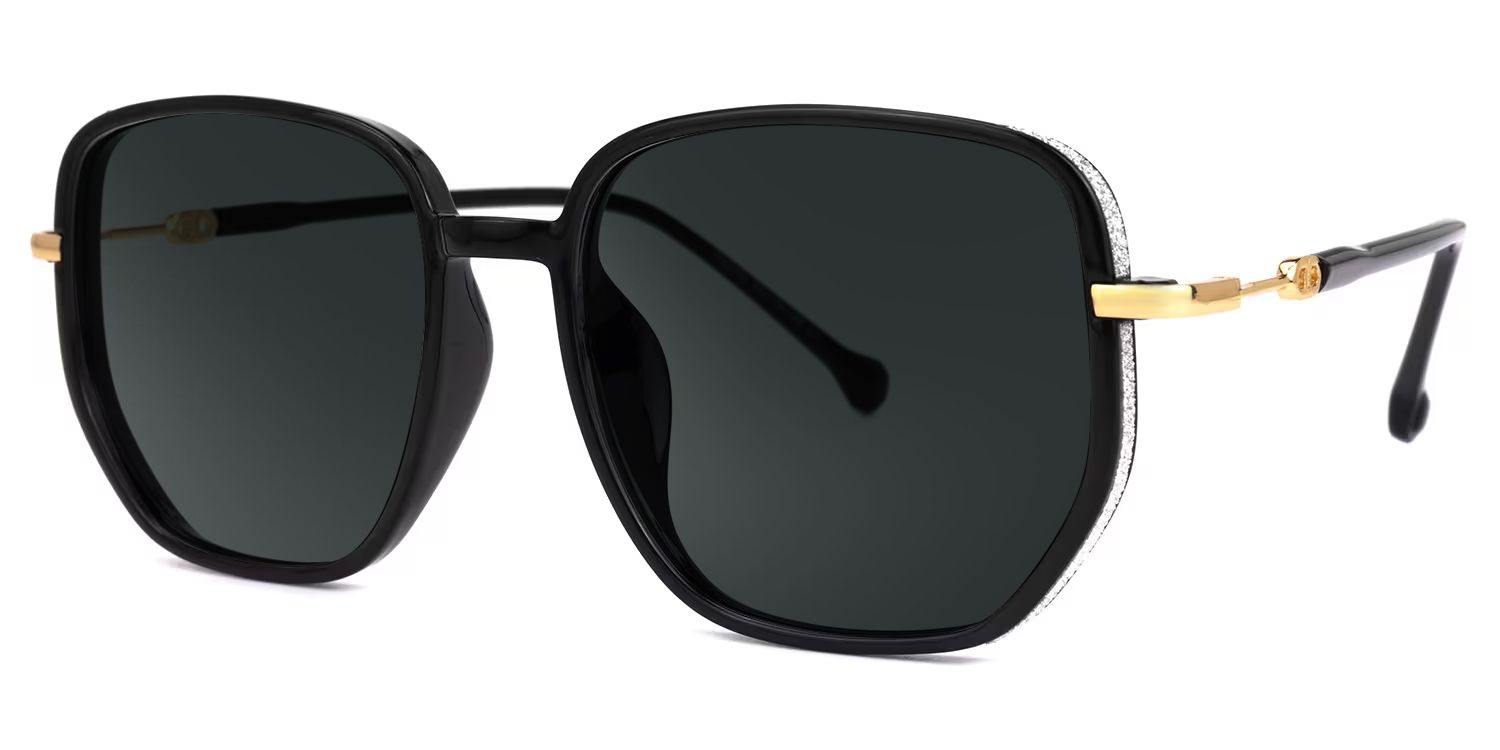 Joana Geometric Black Full Rim Sunglasses | ZEELOOL UK1
