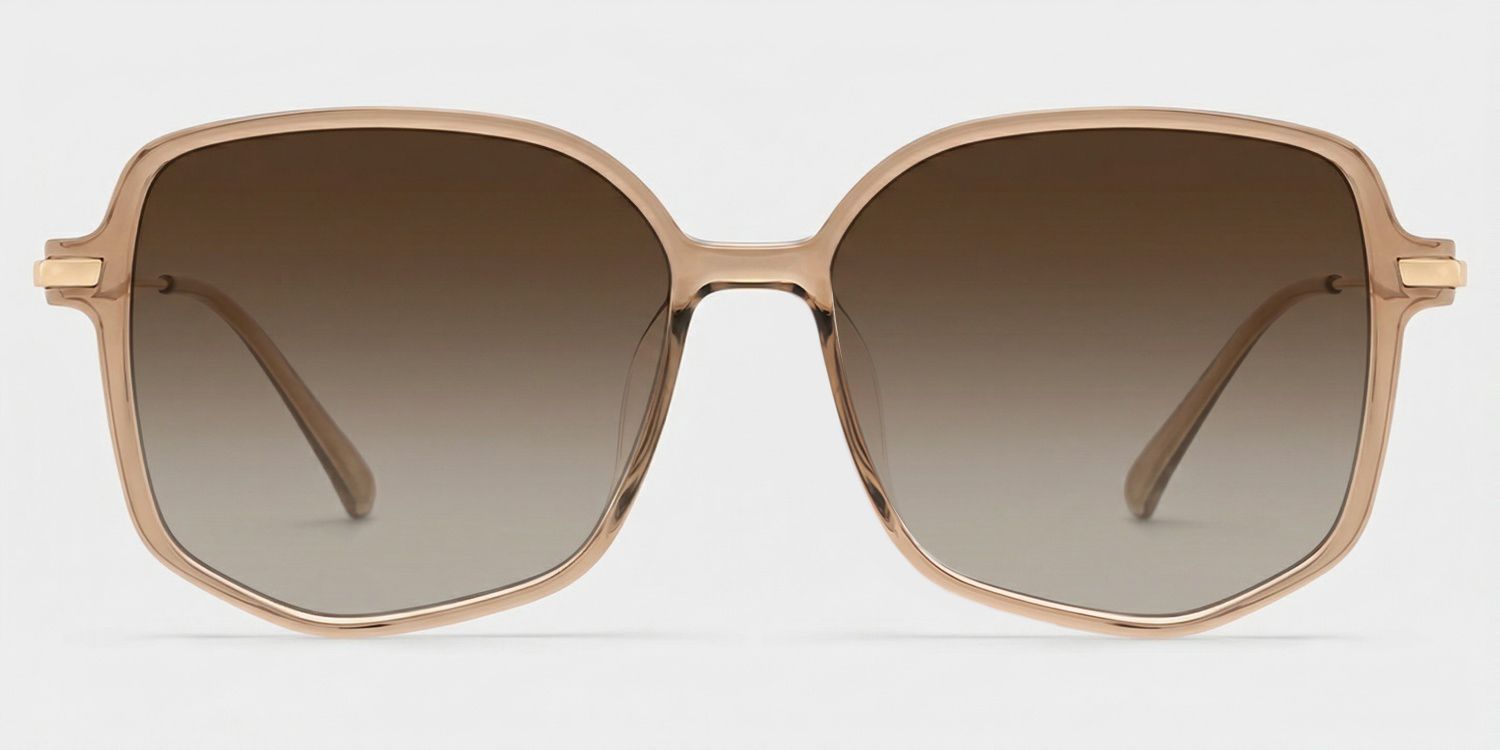 Payton Geometric Sunglasses with Tr90 Beige Frames | ZEELOOL CA0