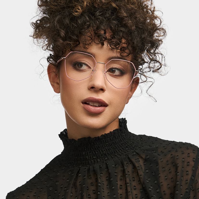 Bivins Pink Geometric Glasses