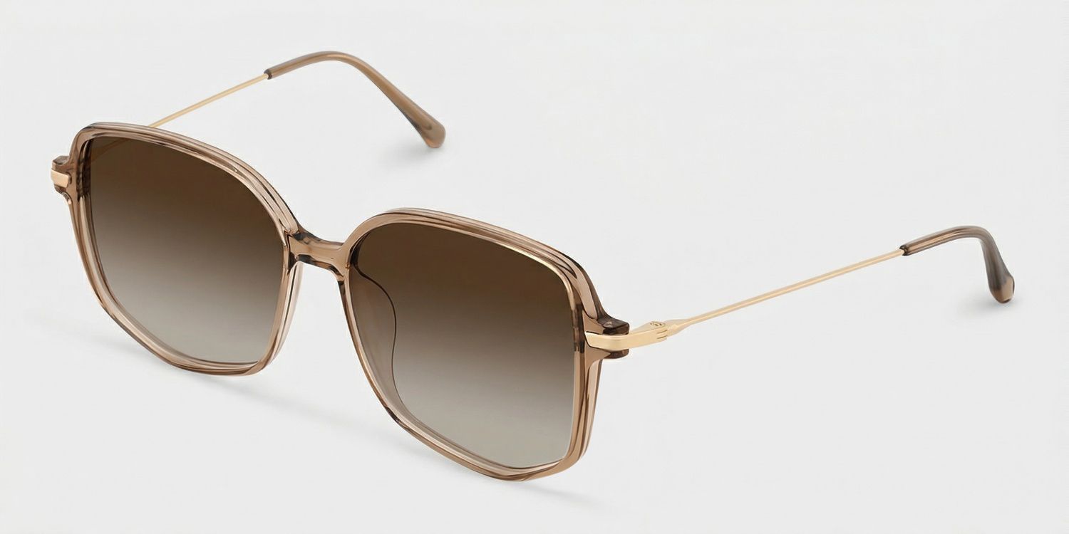 Payton Geometric Sunglasses with Tr90 Beige Frames | ZEELOOL CA2