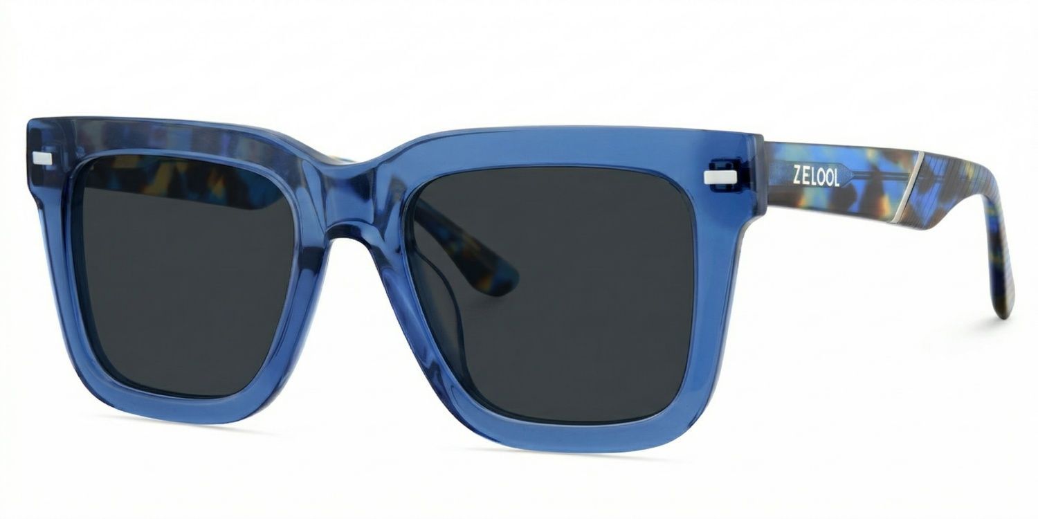 Redina Blue Square Polarized Sunglasses for Driving | ZEELOOL UK2