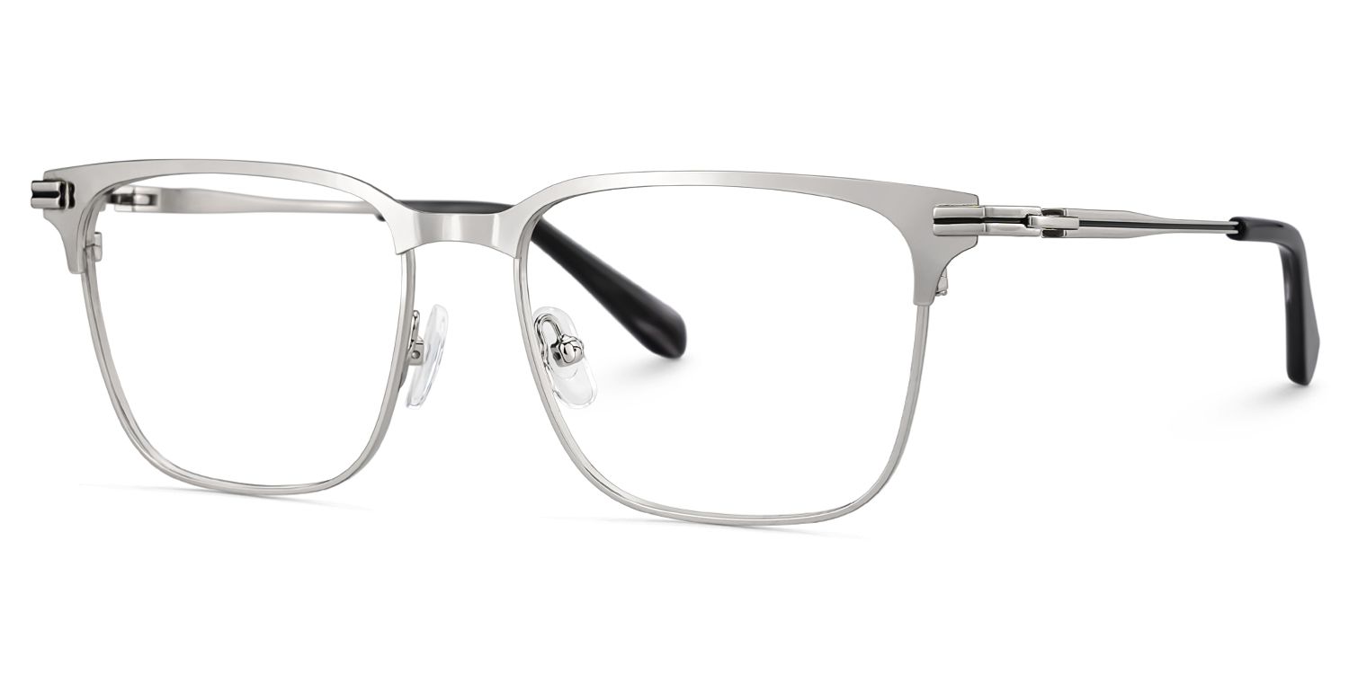 Marshall Silver Rectangle Prescription Glasses | ZEELOOL UK3