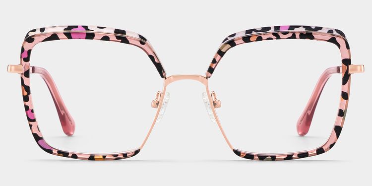 Cordaro Pink Leopard Square Glasses