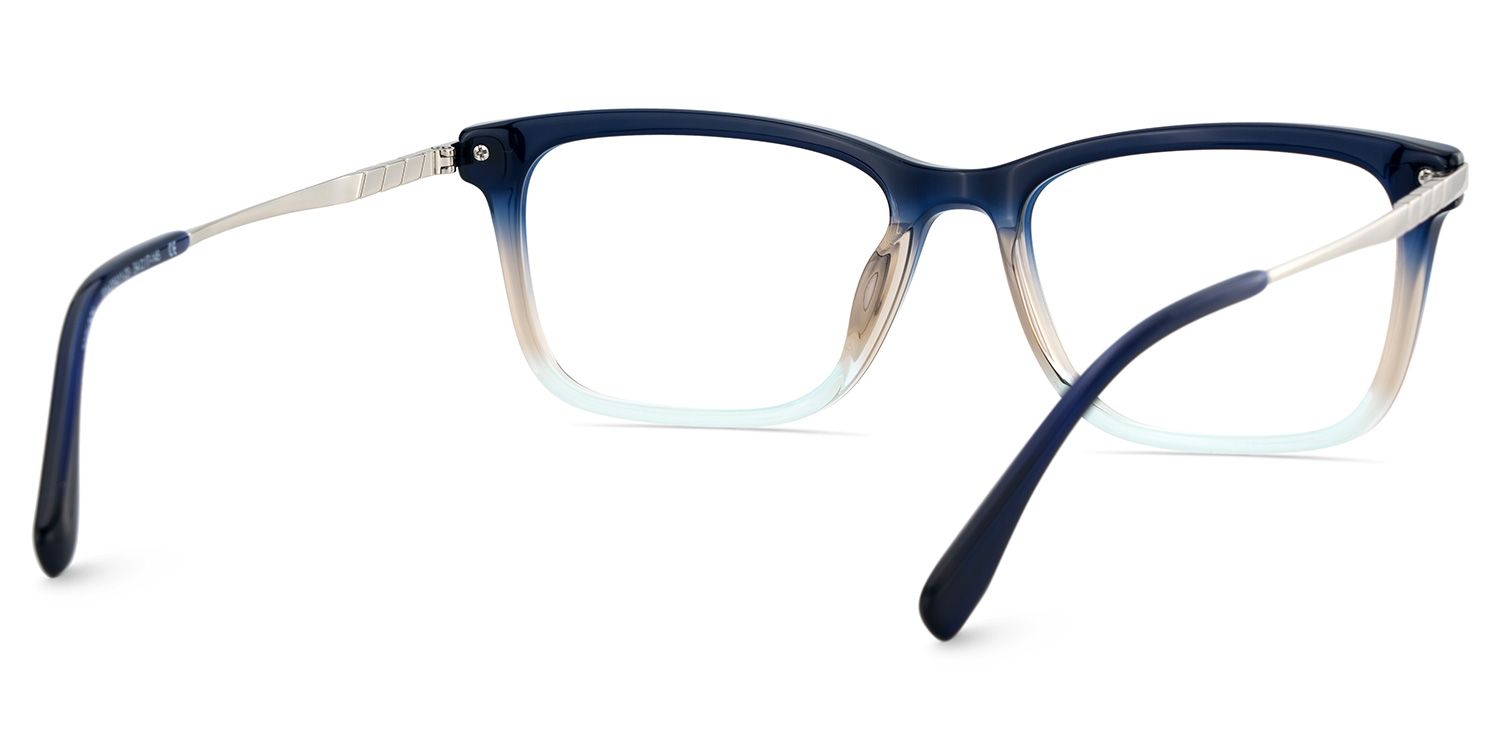 Zane Rectangle Blue Color Frame Glasses for Men | ZEELOOL UK4