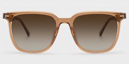 Eliza Light Brown Square Sunglasses0