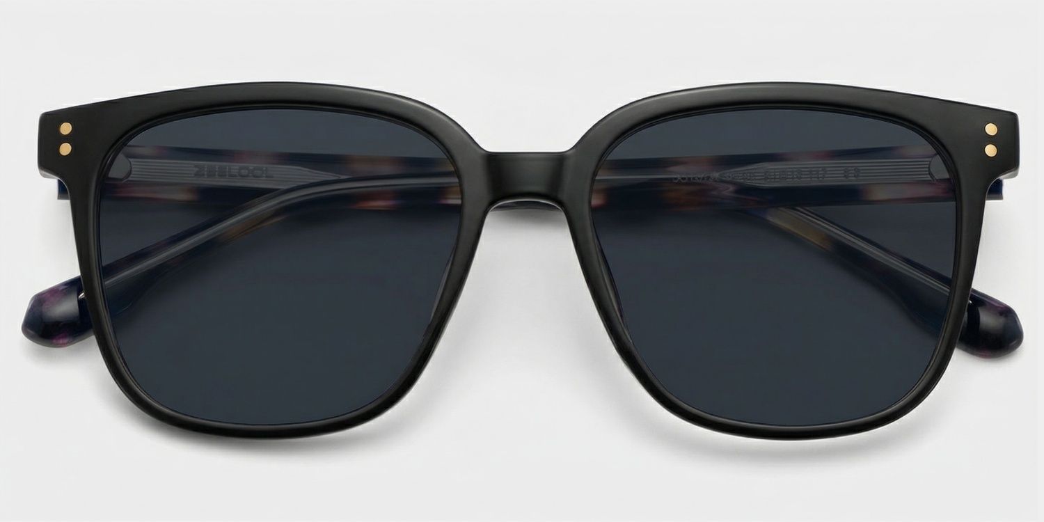 Donnalyn Square Sunglasses with Tr90 Black Frames | ZEELOOL CA1