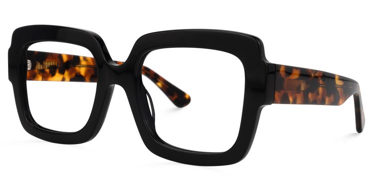 Enriquez Square Black Glasses