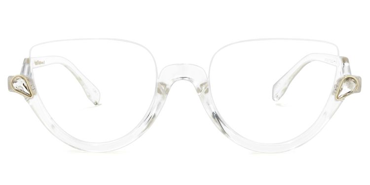 Felicia Cat Eye Clear Glasses (Z-shaped Arms)