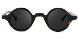 Arale Tortoise Round Sunglasses0
