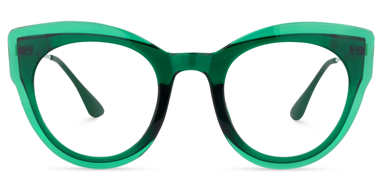 Demetrius Cat Eye Dark-Green Glasses