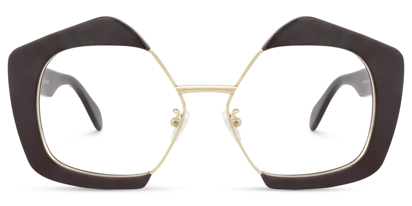 Frankie Geometric Brown Glasses