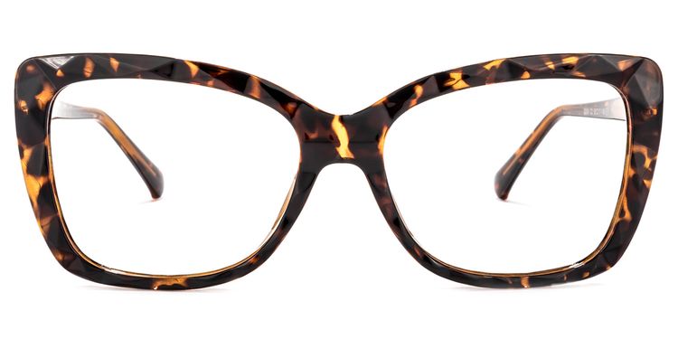 Edna Yellow-Tortoise Rectangle Glasses