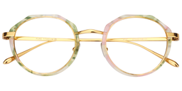 Erin Geometric Pink&Green Glasses1
