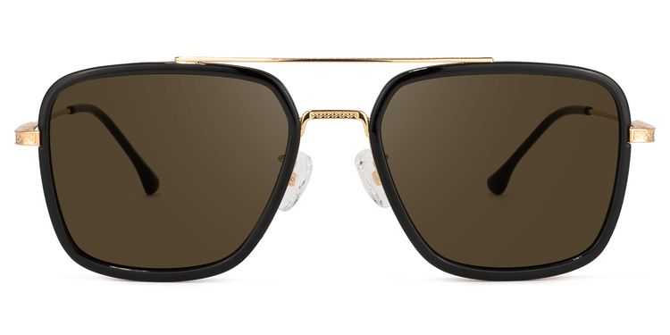 Nayeli Aviator Black-Gold Sunglasses