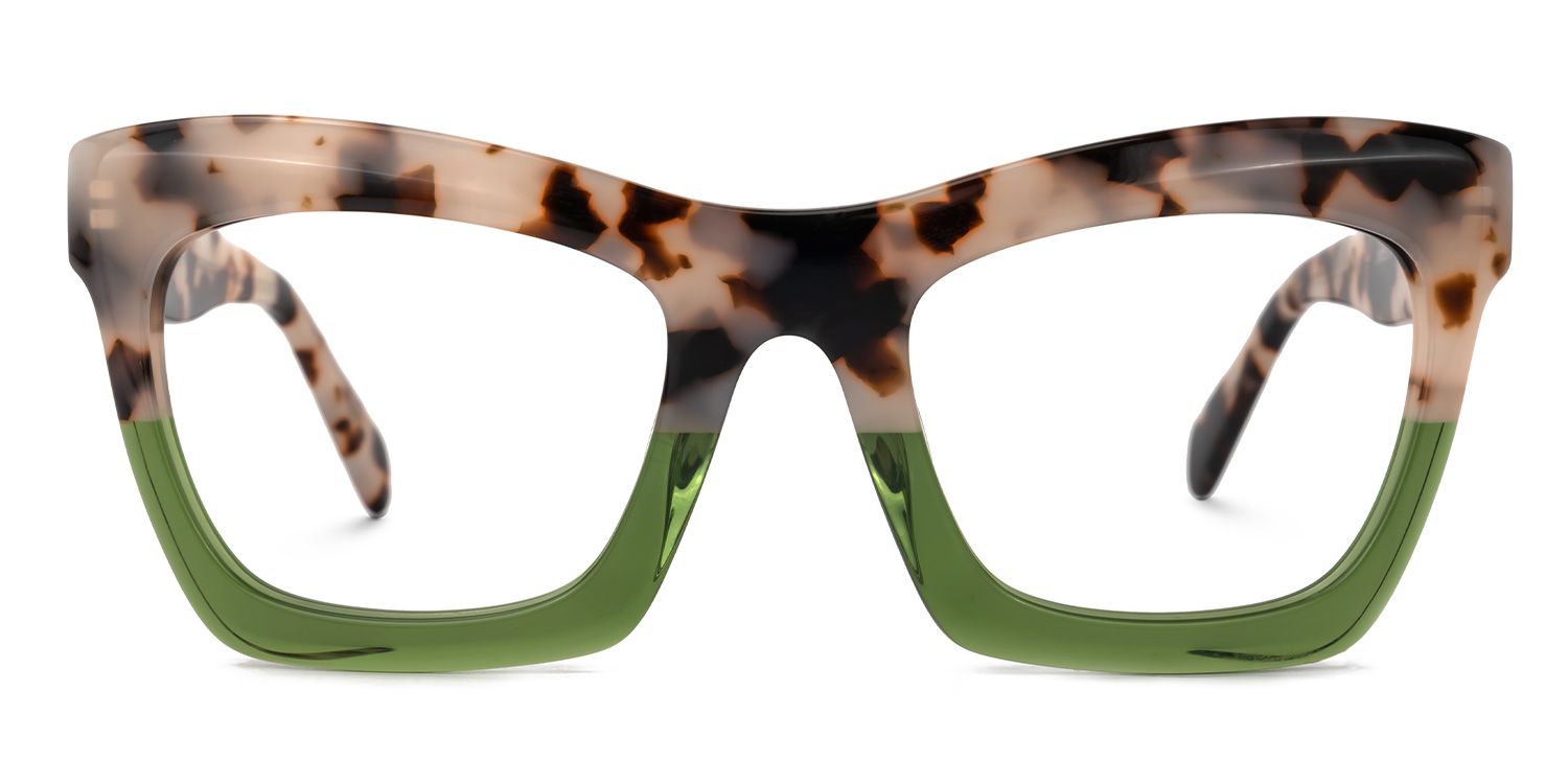 Benitez Square Two-Tone Frame & Prescription Eyeglasses2