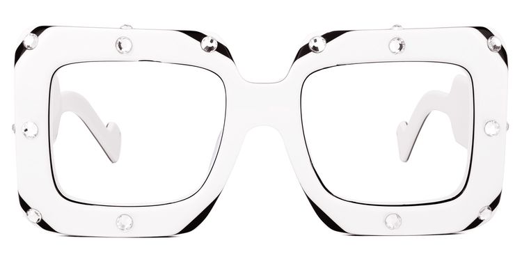 Yuri Square White Glasses