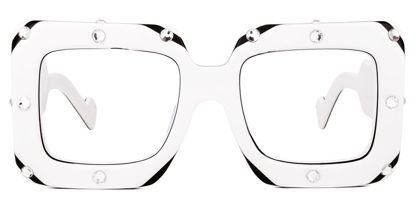 Yuri Square White Glasses