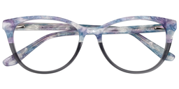 Edith Cateye Blue Pattern Glasses1