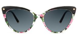 Alivia Cat Eye Pink-Green-Floral Sunglasses0