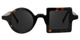 Paola Asymmetric Tortoise Sunglasses0