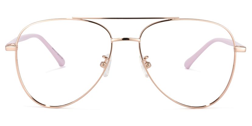 Paige Rose-Gold Aviator Glasses