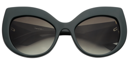 Tania Cateye Dark Green Sunglasses1