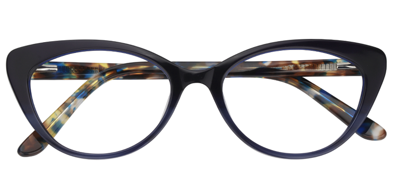 Cateye Dark-Blue Glasses | Zeelool Eyeglass Frames1