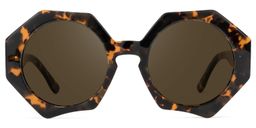 Hugh Geometric Tortoise-Gold Sunglasses0