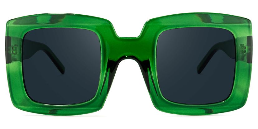 Quincey Square Green Sunglasses