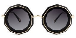 Princess Geometric Black Sunglasses0