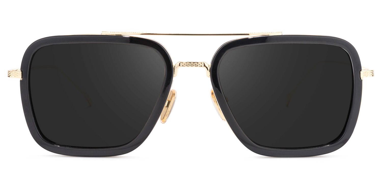 Gifford Mixed Black-Gold Aviator Frame Sunglasses | ZEELOOL UK0