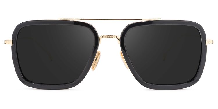 Gifford Black-Gold Aviator Sunglasses