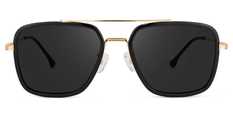 Nayeli Aviator Black-Gold Sunglasses