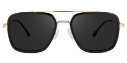 Nayeli Aviator Black-Gold Sunglasses0