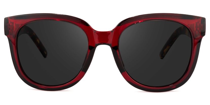 Harrell Square Dark-Red Sunglasses