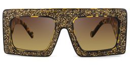 Bloom Square Yellow-Tortoise Sunglasses0