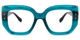 Sienna Square Peacock-Blue Glasses0