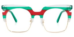 Sandy Browline Green Glasses0