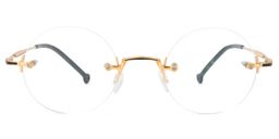 Jasmine Round Gold Glasses0