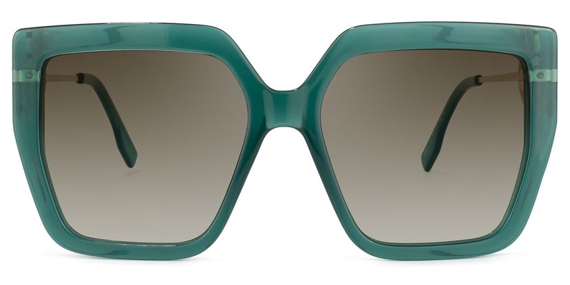 Teagan Square Green Sunglasses