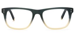 Tegan Rectangle Dark-Green Glasses0