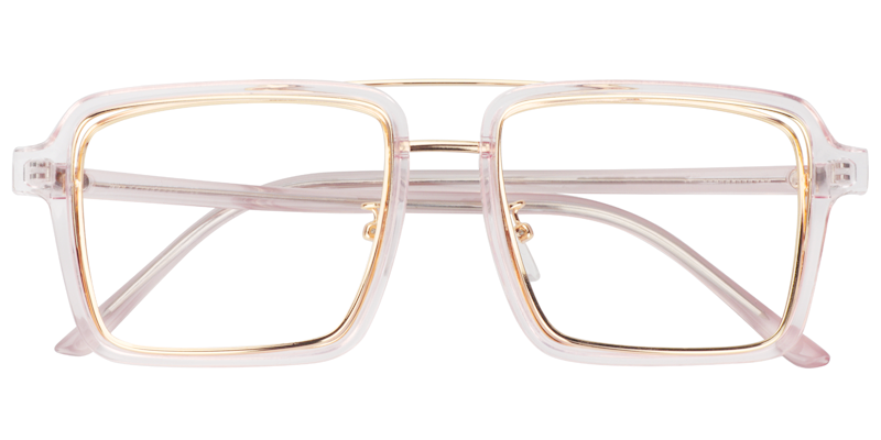 Aviator Pink-Gold Glasses | Zeelool Eyewear1