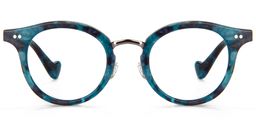 Aimee Round Blue Floral Glasses0