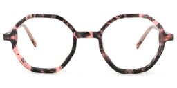 Emeline Geometric Pink-Floral Glasses0