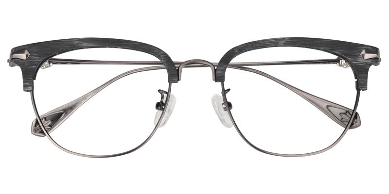 Browline Gray Glasses | Zeelool Eyeglass Frames1