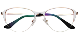 Sonja Cat Eye White Glasses1