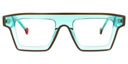 Gerri Square Turquoise Glasses0