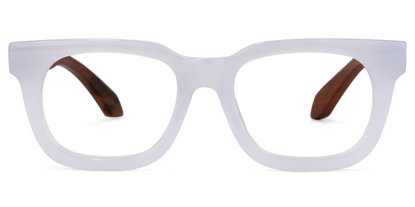 Diana Rectangle White Glasses