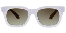 Diana Rectangle White Sunglasses0