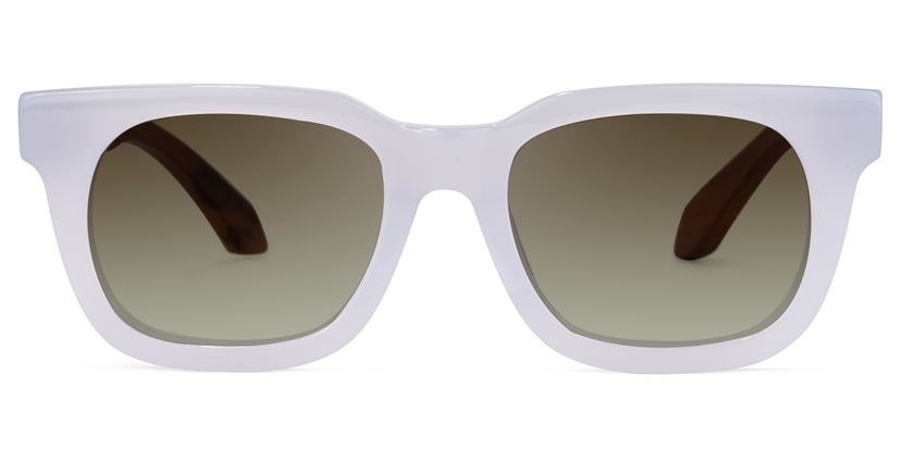 Diana Rectangle White Sunglasses
